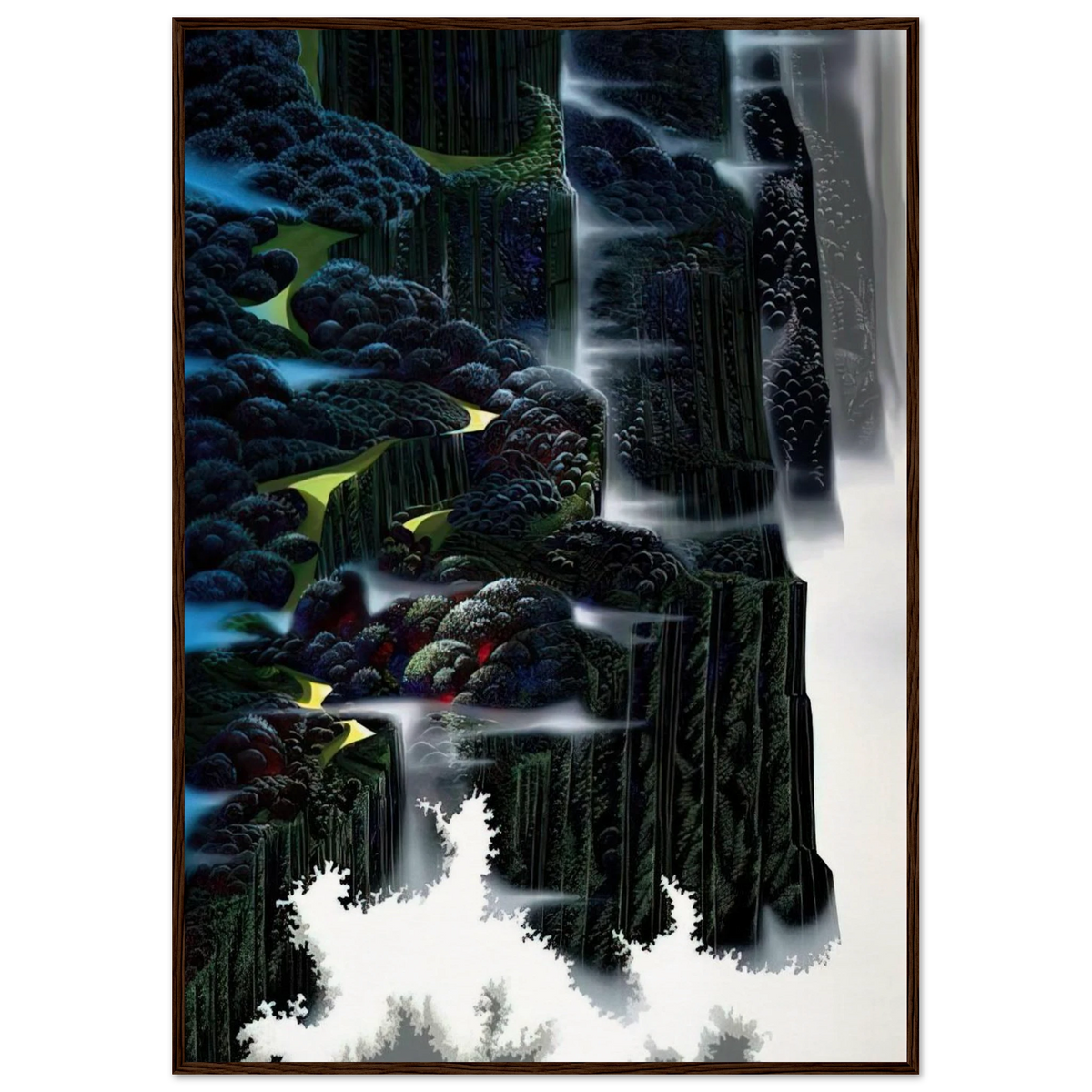 Sea Cliffs Rising Framed Poster | Eyvind Earle Framed Prints Wall Art | Eyvind Earle Prints