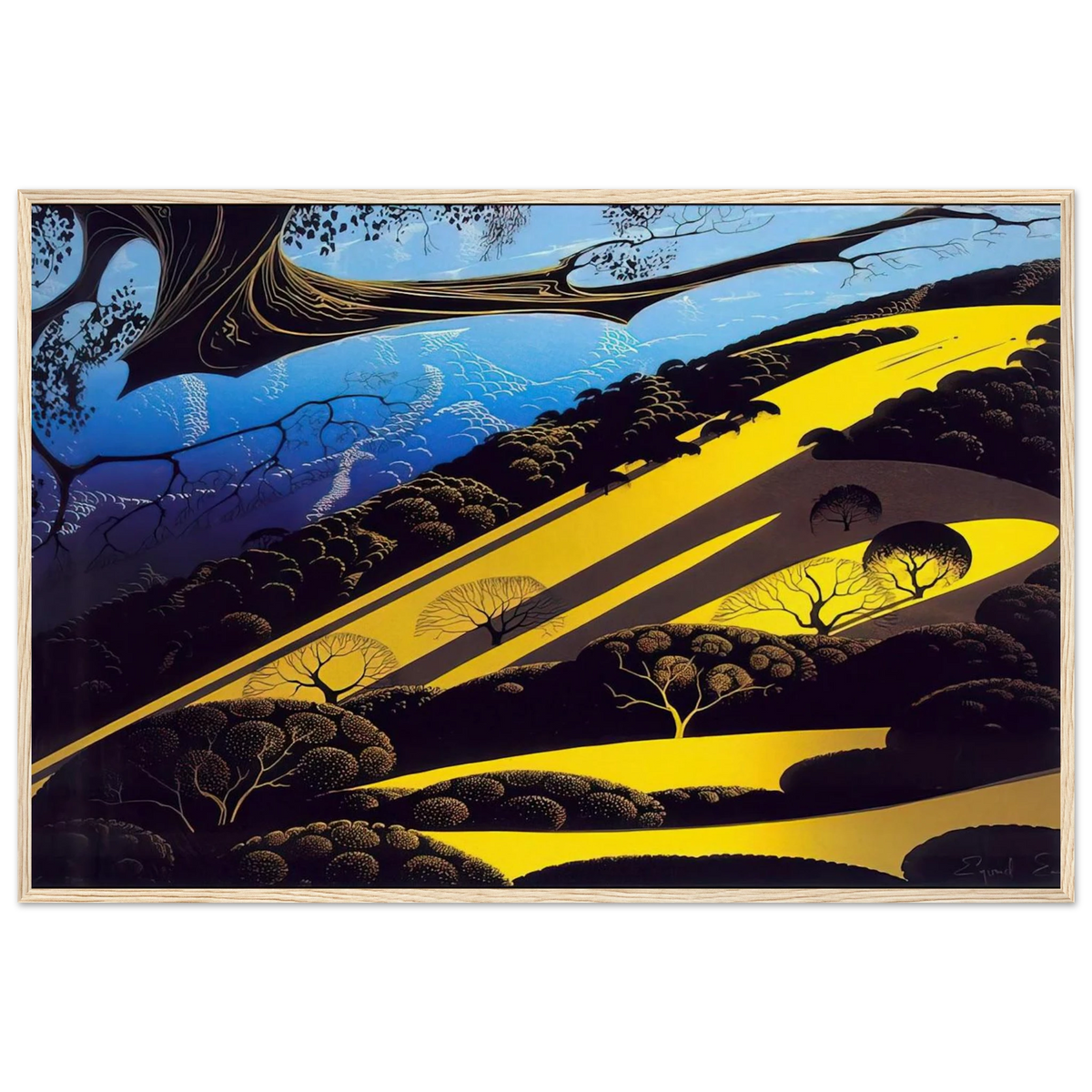 Gaviota Pass Framed Poster | Eyvind Earle Framed Prints Wall Art | Eyvind Earle Prints