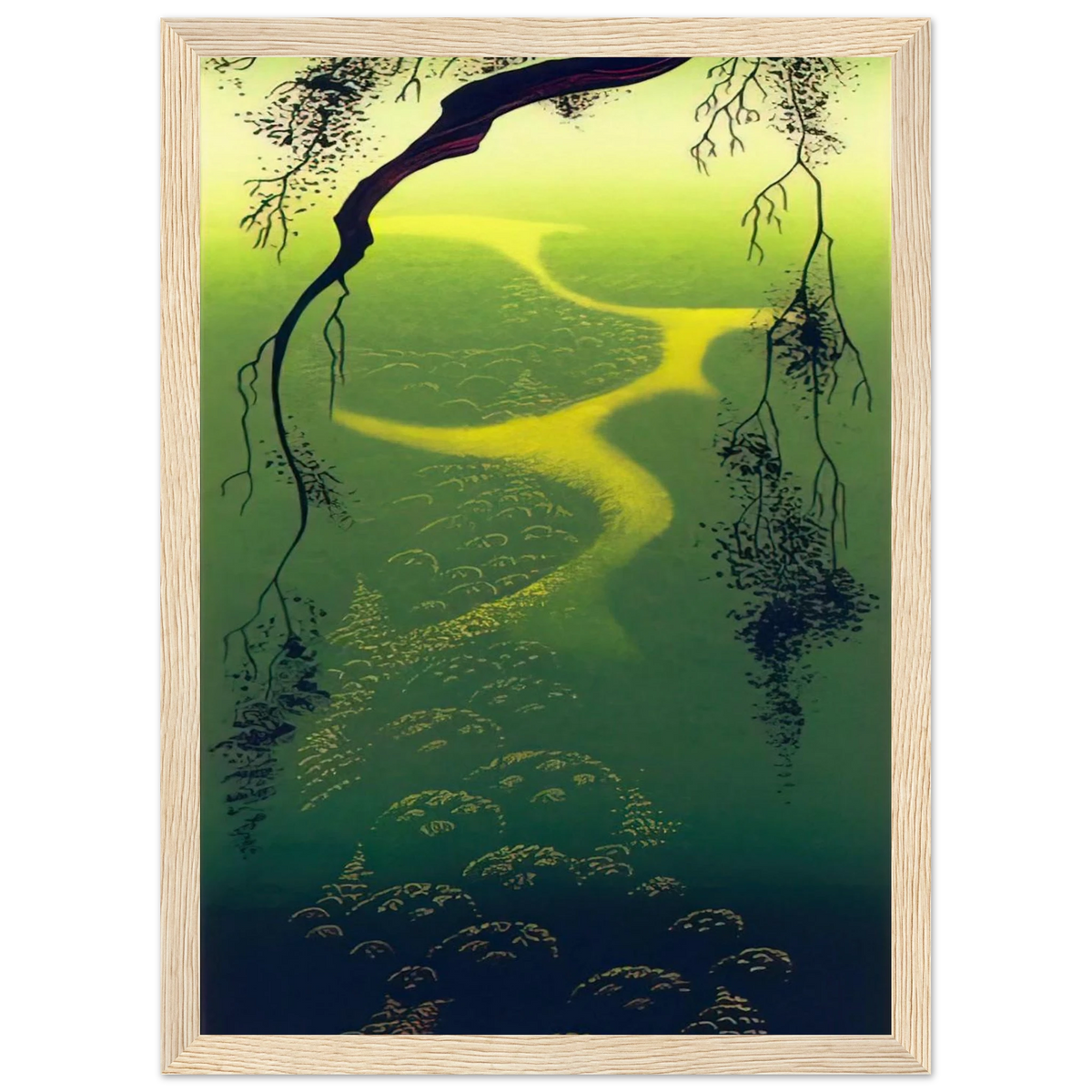 Green Mist Framed Poster | Eyvind Earle Framed Prints Wall Art | Eyvind Earle Prints