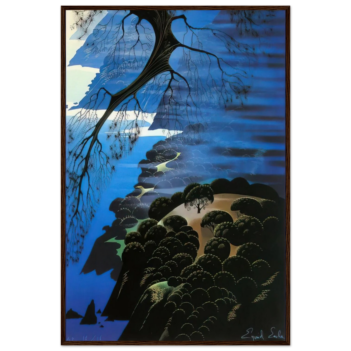 Mystical Coastline Framed Poster | Eyvind Earle Framed Prints Wall Art | Eyvind Earle Prints
