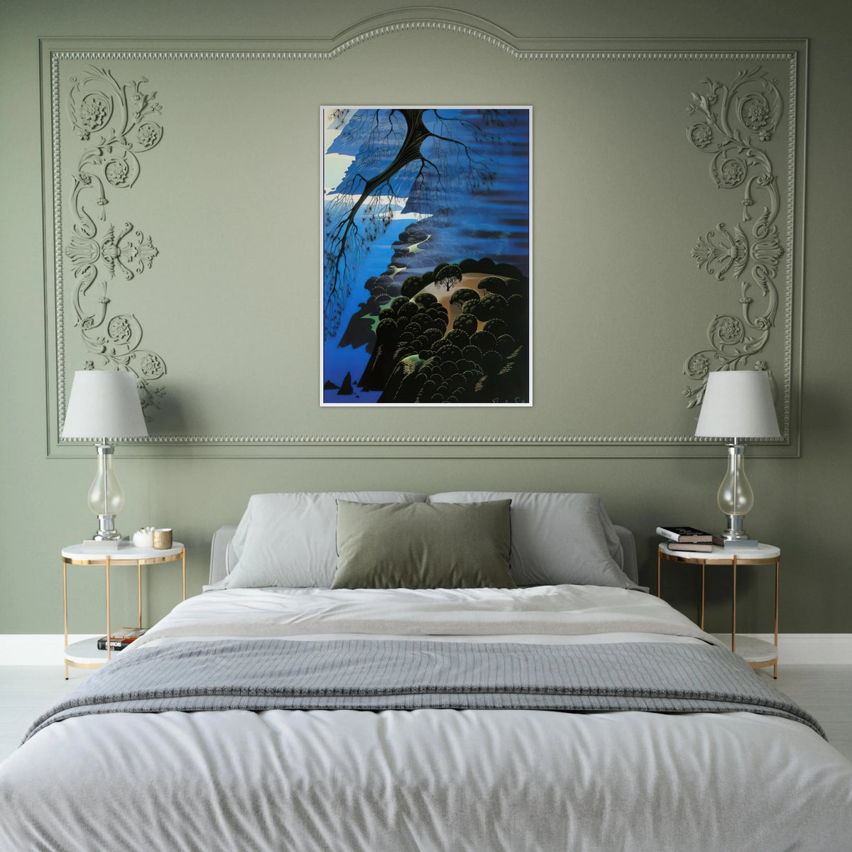 Mystical Coastline Framed Poster | Eyvind Earle Framed Prints Wall Art | Eyvind Earle Prints