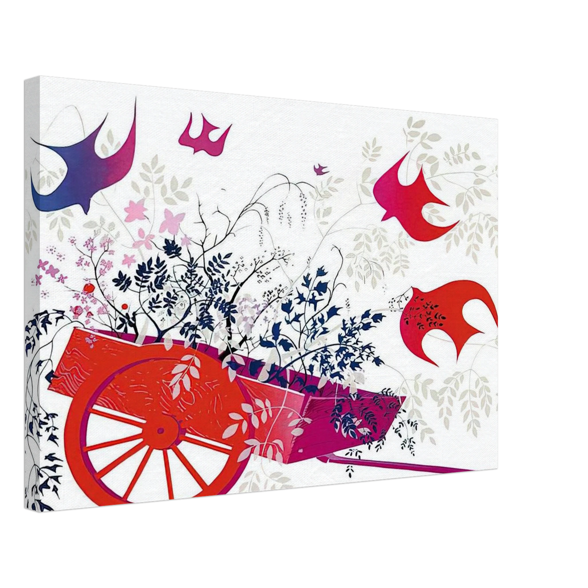 Red Wagon & Foliage Canvas | Eyvind Earle Canvas | Eyvind Earle Prints