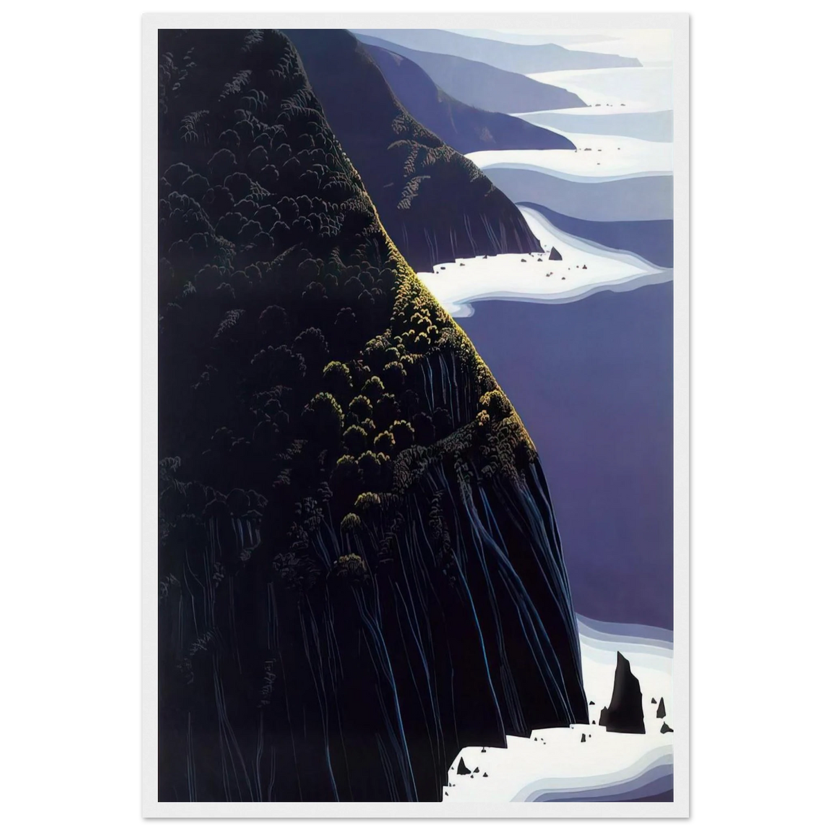 Gray Big Sur Framed Poster | Eyvind Earle Framed Prints Wall Art | Eyvind Earle Prints