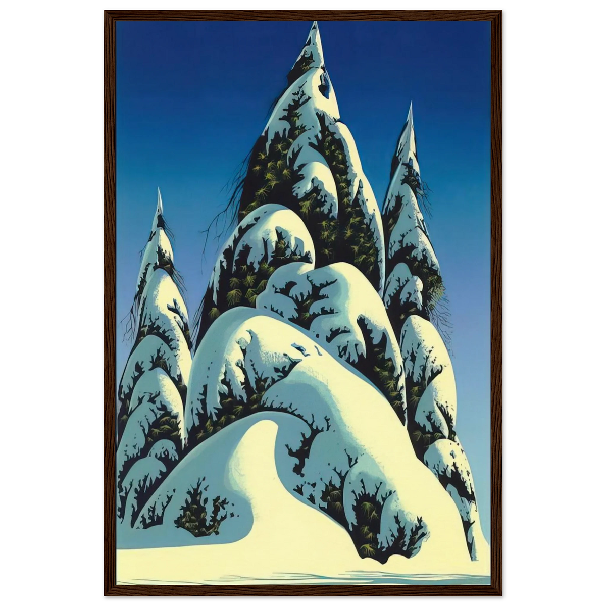 New Fallen Snow Framed Poster | Eyvind Earle Framed Prints Wall Art | Eyvind Earle Prints