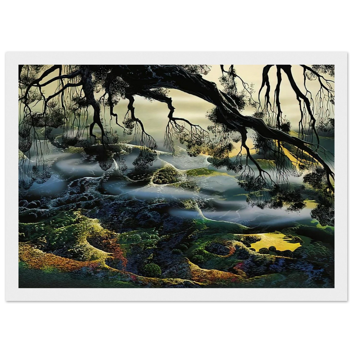 Fog Passes By Framed Poster | Eyvind Earle Framed Prints Wall Art | Eyvind Earle Prints