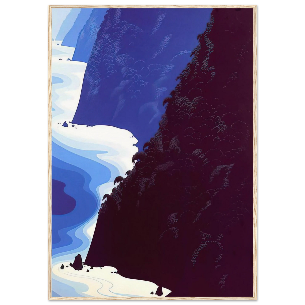 Blue Big Sur Framed Poster | Eyvind Earle Framed Prints Wall Art | Eyvind Earle Prints