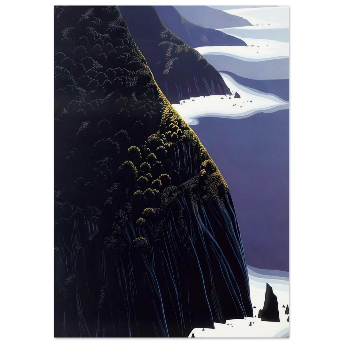 Gray Big Sur Poster | Eyvind Earle Poster | Eyvind Earle Prints