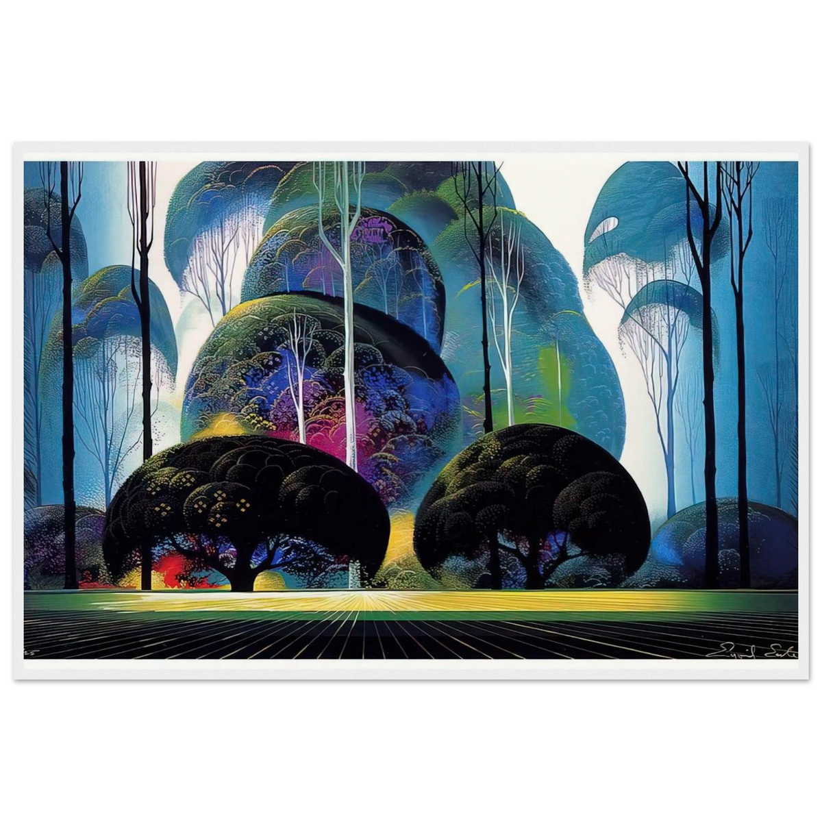 Green Forest Framed Poster | Eyvind Earle Framed Prints Wall Art | Eyvind Earle Prints