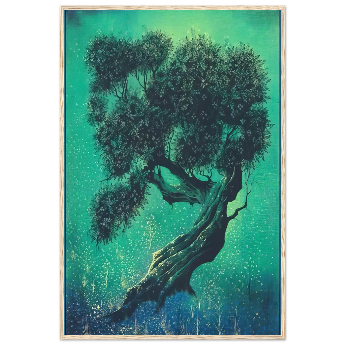 Solitary Bonsai Framed Poster | Eyvind Earle Framed Prints Wall Art | Eyvind Earle Prints
