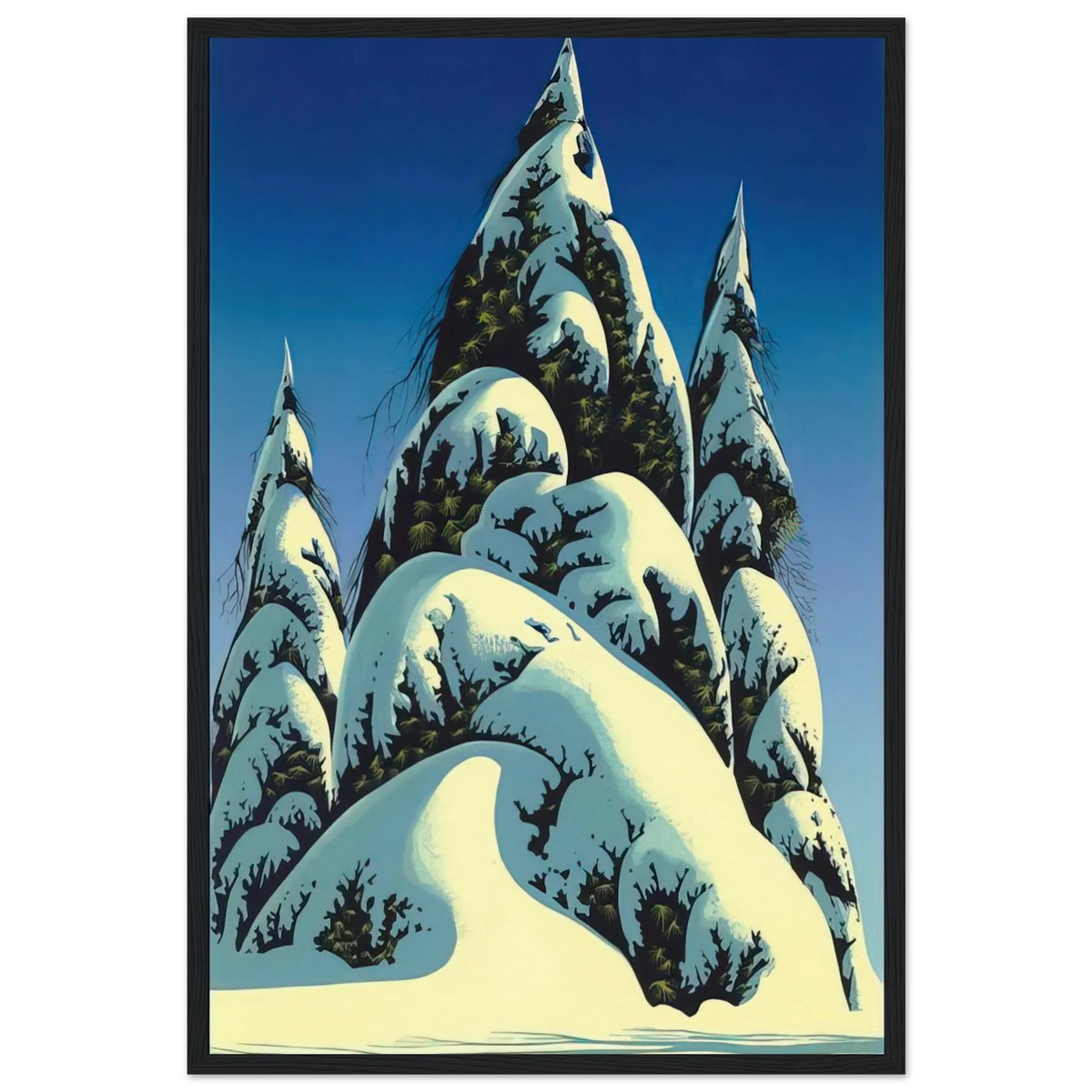 New Fallen Snow Framed Poster | Eyvind Earle Framed Prints Wall Art | Eyvind Earle Prints