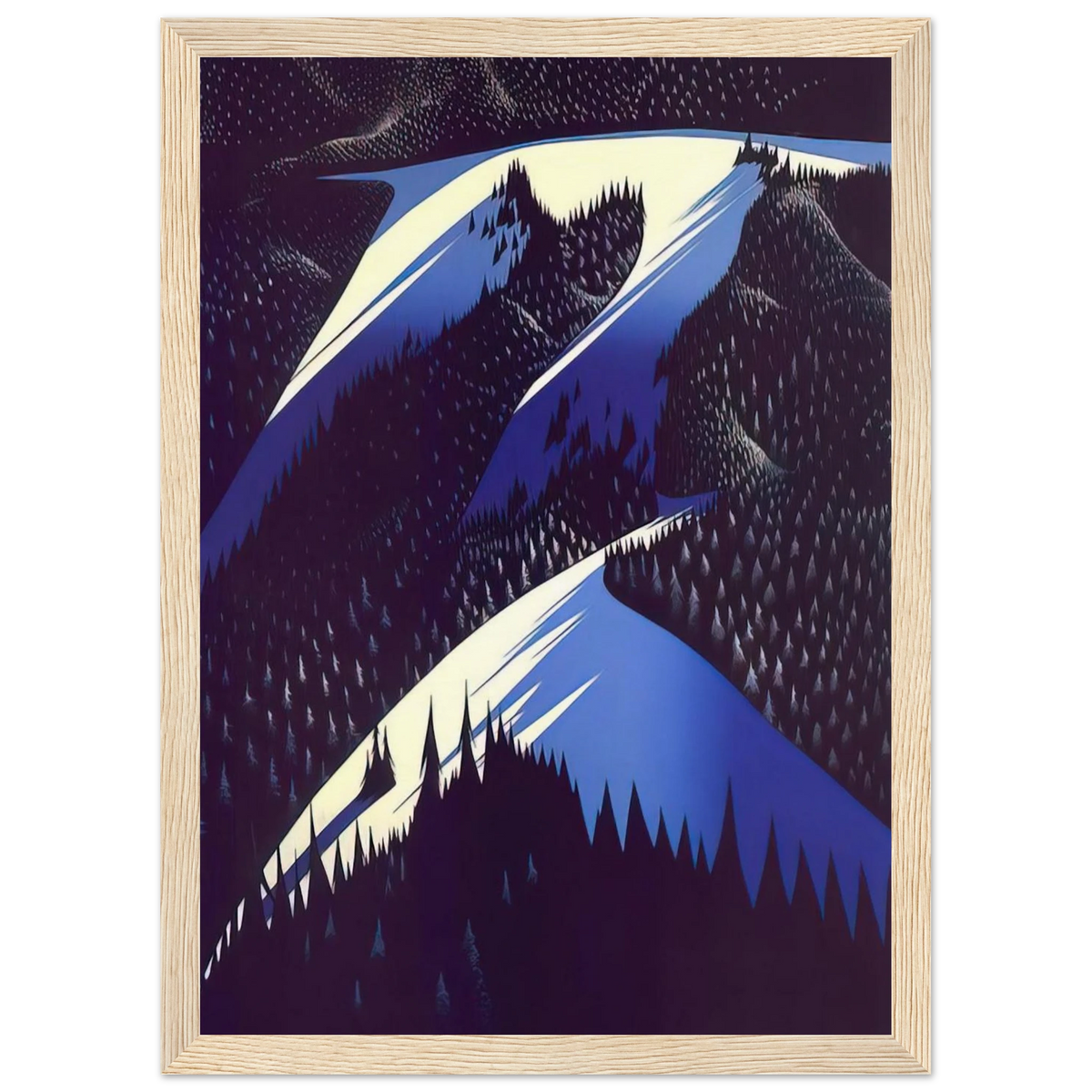 Black Evergreen Forest Framed Poster | Eyvind Earle Framed Prints Wall Art | Eyvind Earle Prints