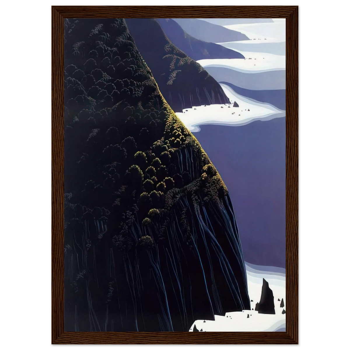 Gray Big Sur Framed Poster | Eyvind Earle Framed Prints Wall Art | Eyvind Earle Prints