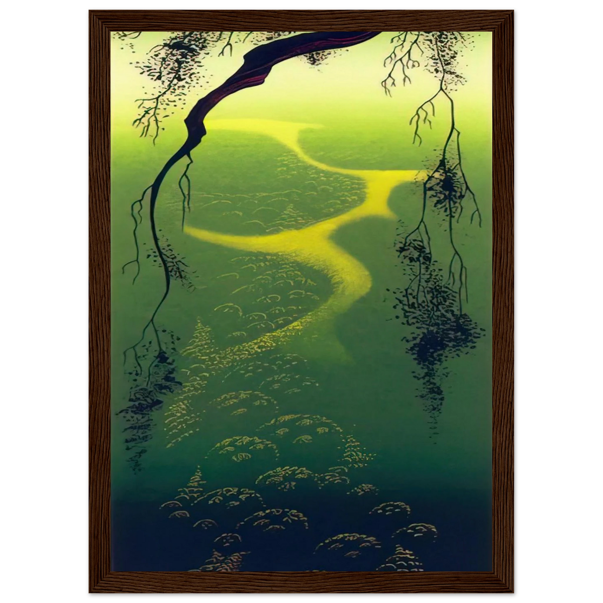 Green Mist Framed Poster | Eyvind Earle Framed Prints Wall Art | Eyvind Earle Prints