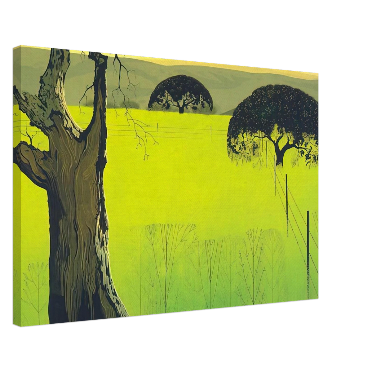Mustard Field Canvas | Eyvind Earle Canvas | Eyvind Earle Prints