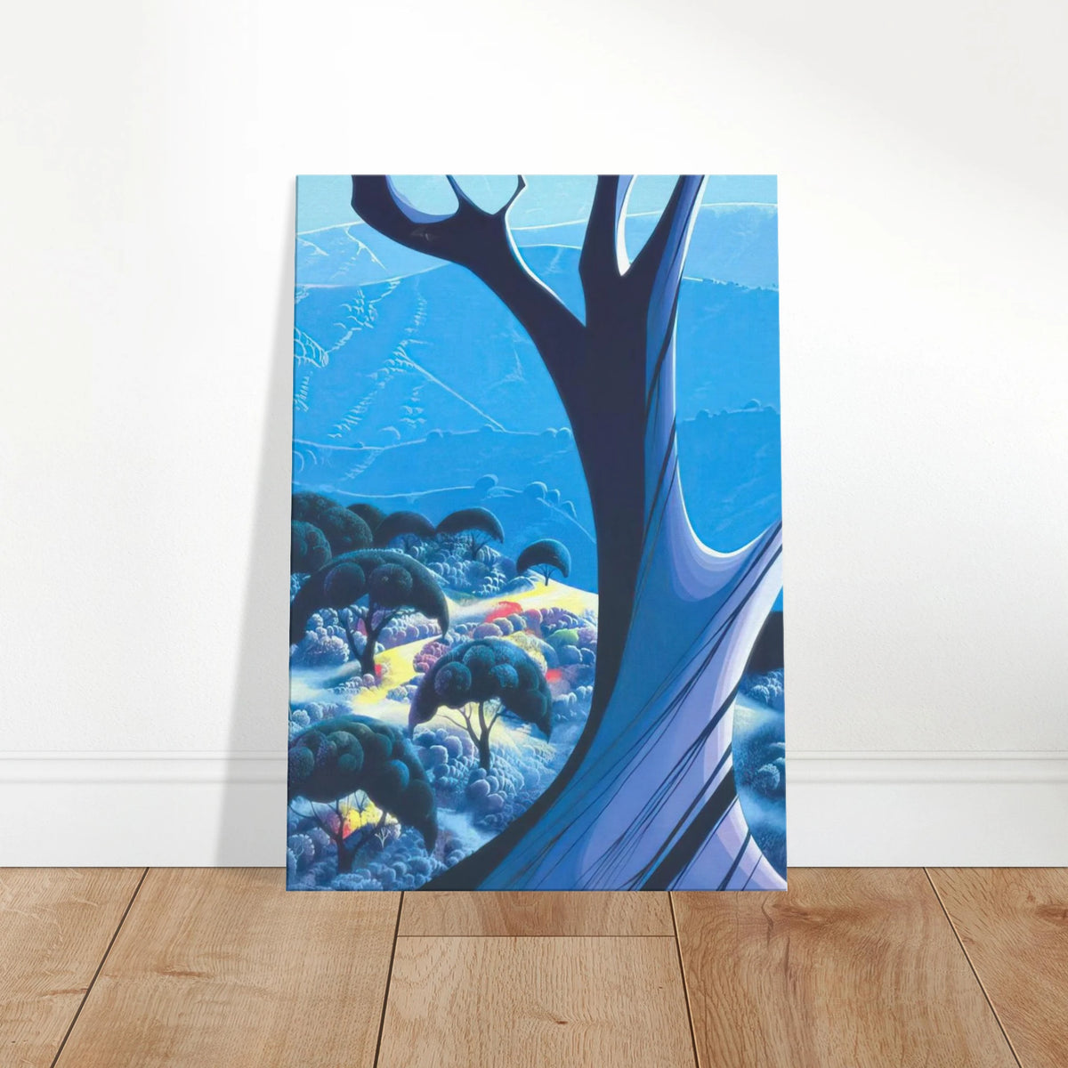 Purple Treeand Mountains Canvas | Eyvind Earle Canvas | Eyvind Earle Prints