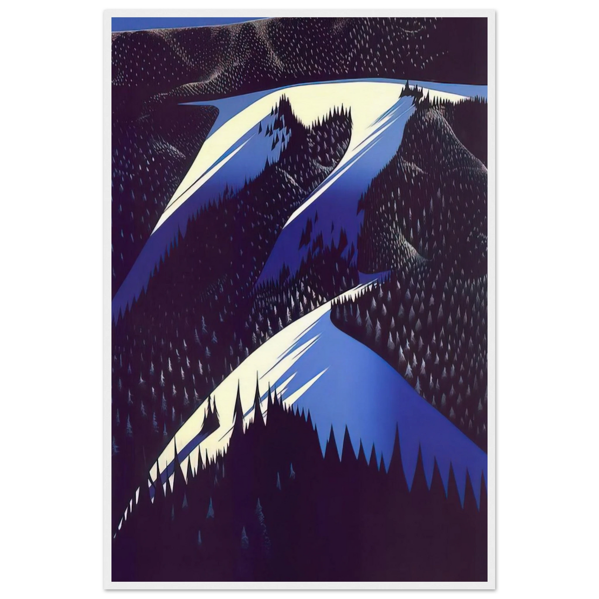 Black Evergreen Forest Framed Poster | Eyvind Earle Framed Prints Wall Art | Eyvind Earle Prints