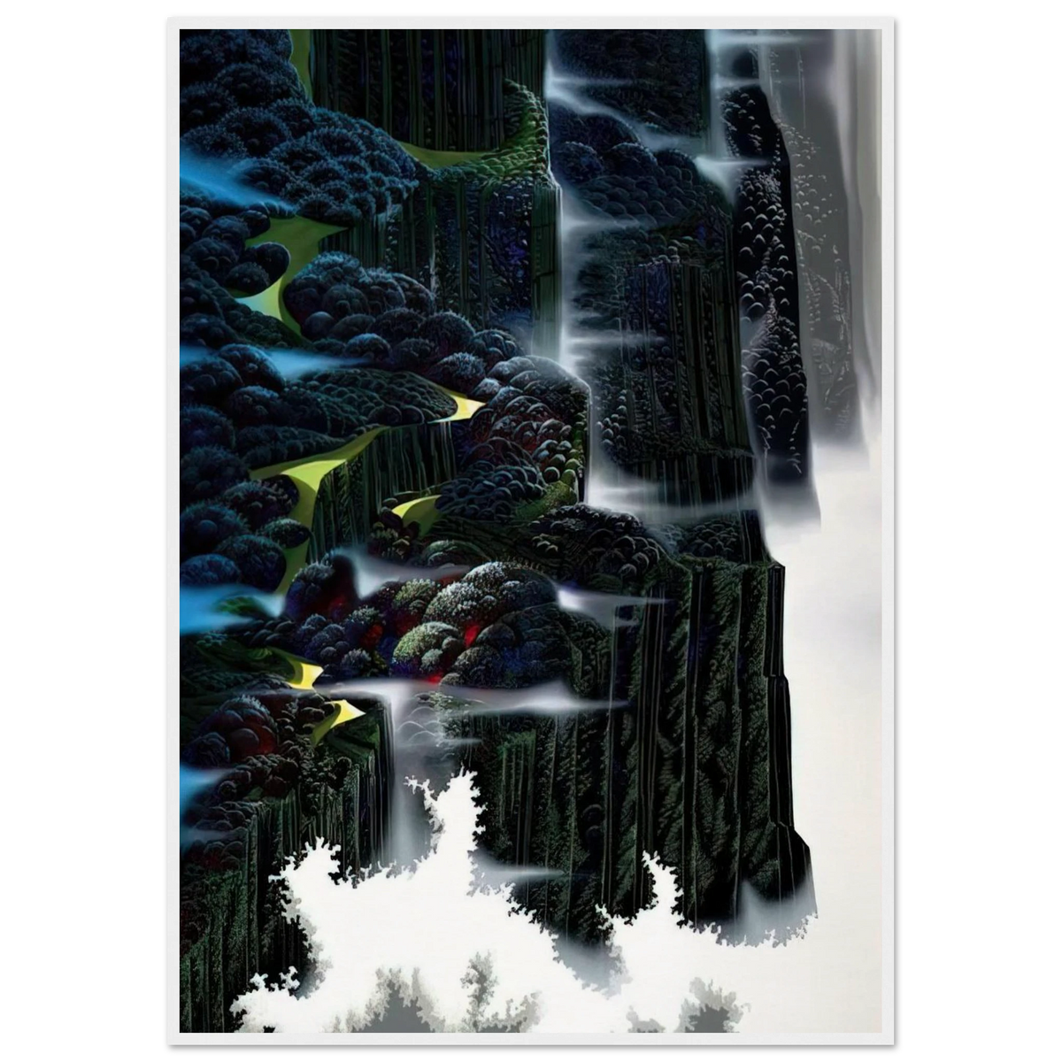 Sea Cliffs Rising Framed Poster | Eyvind Earle Framed Prints Wall Art | Eyvind Earle Prints