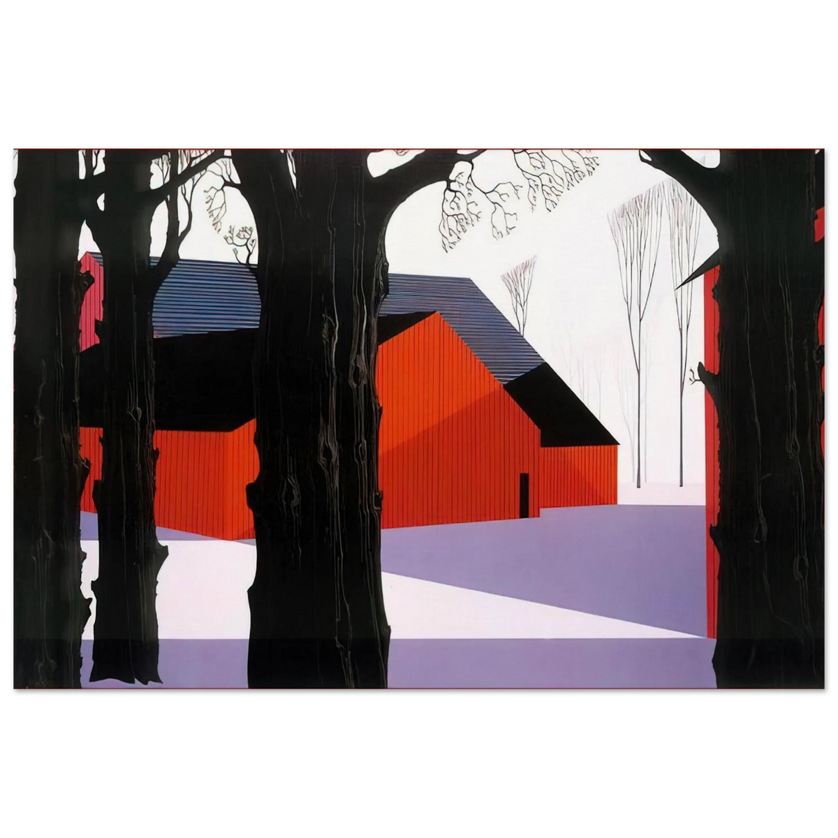 Red Barn Poster | Eyvind Earle Poster | Eyvind Earle Prints