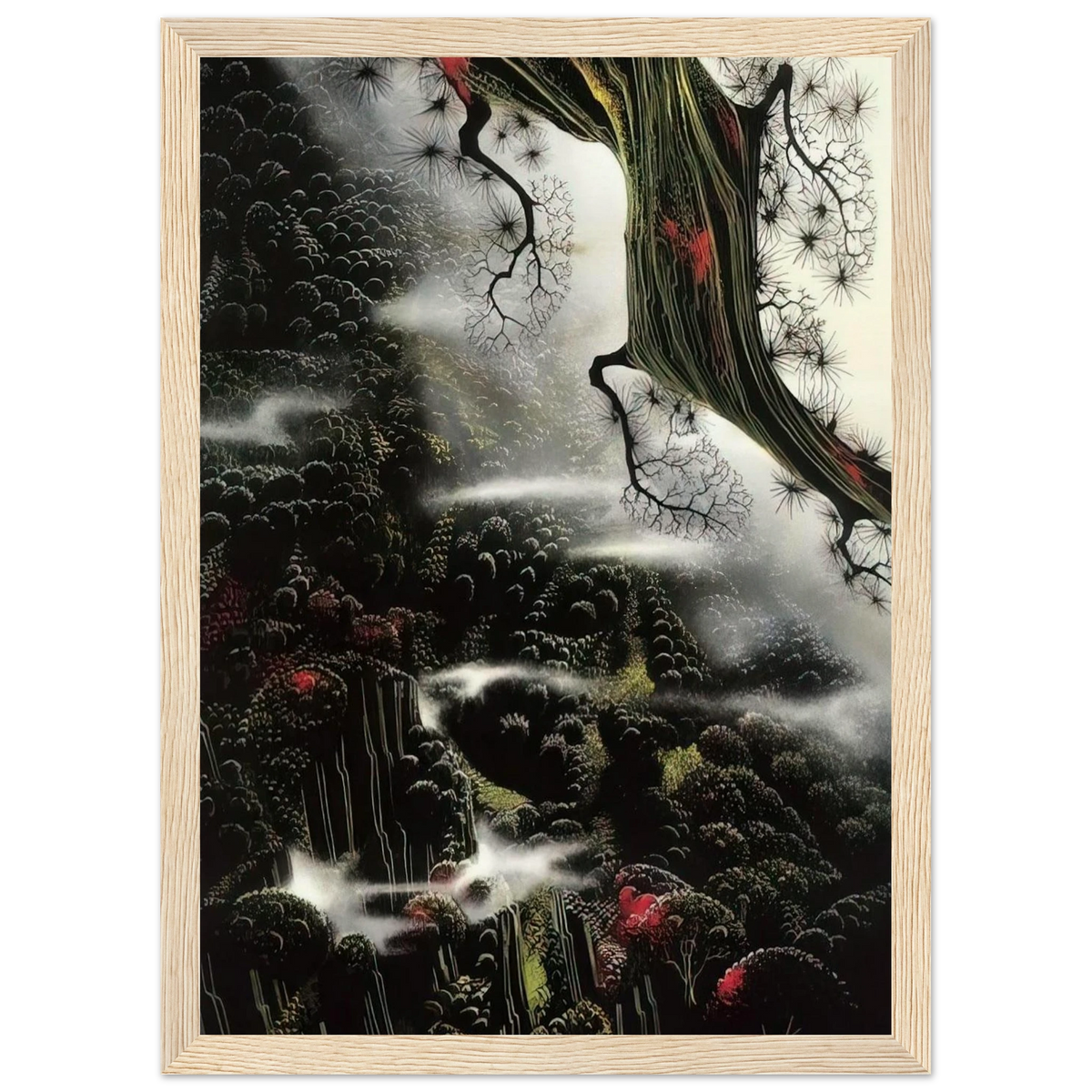 Wisps of Fog and Branch Framed Poster | Eyvind Earle Framed Prints Wall Art | Eyvind Earle Prints