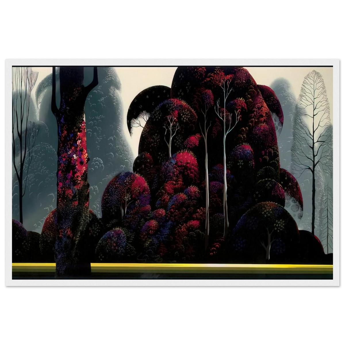 Crimson Eucalyptus Framed Poster | Eyvind Earle Framed Prints Wall Art | Eyvind Earle Prints