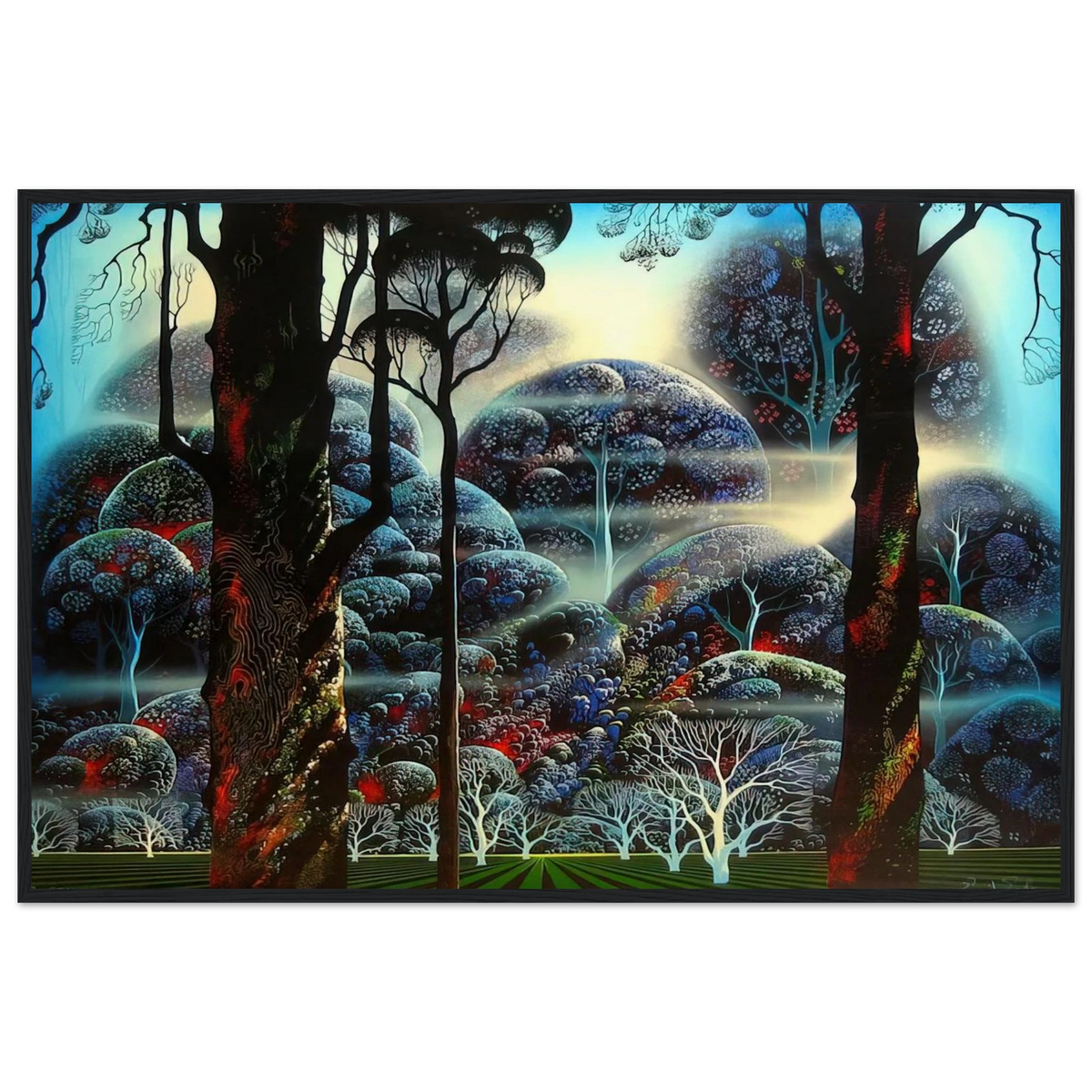 Mist in the Dark Woods Framed Poster | Eyvind Earle Framed Prints Wall Art | Eyvind Earle Prints