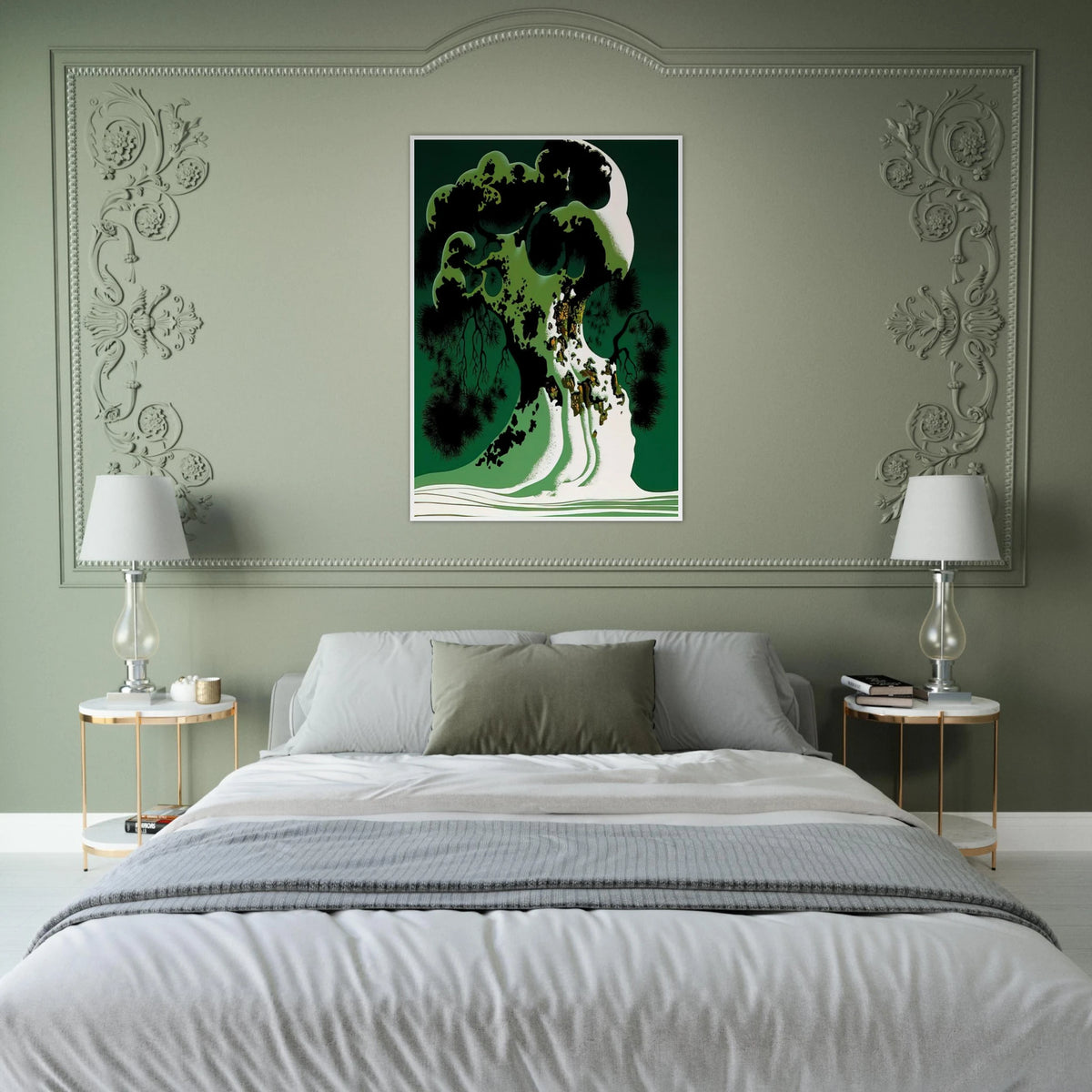 Snow Covered Bonsai Framed Poster | Eyvind Earle Framed Prints Wall Art | Eyvind Earle Prints