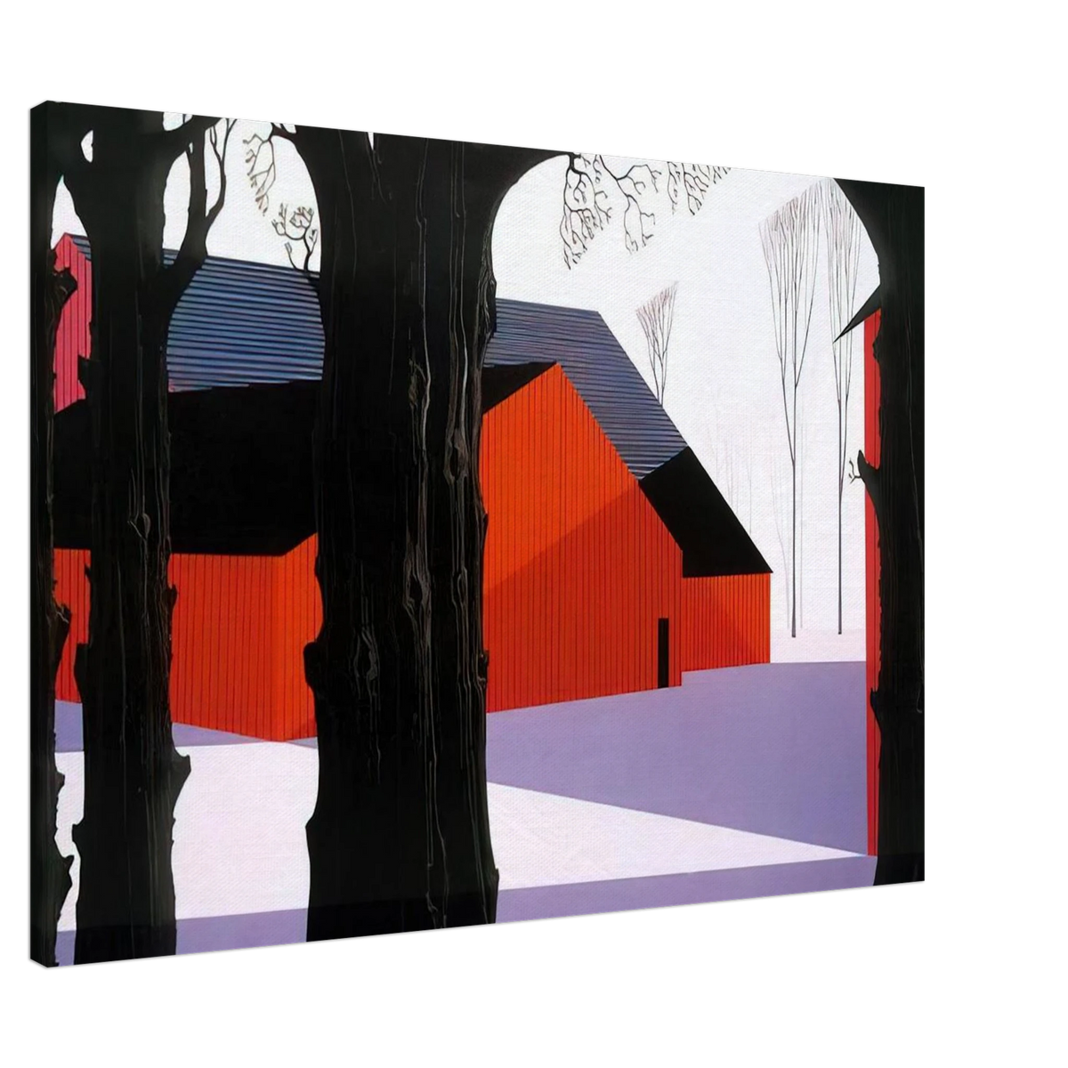 Red Barn Canvas | Eyvind Earle Canvas | Eyvind Earle Prints