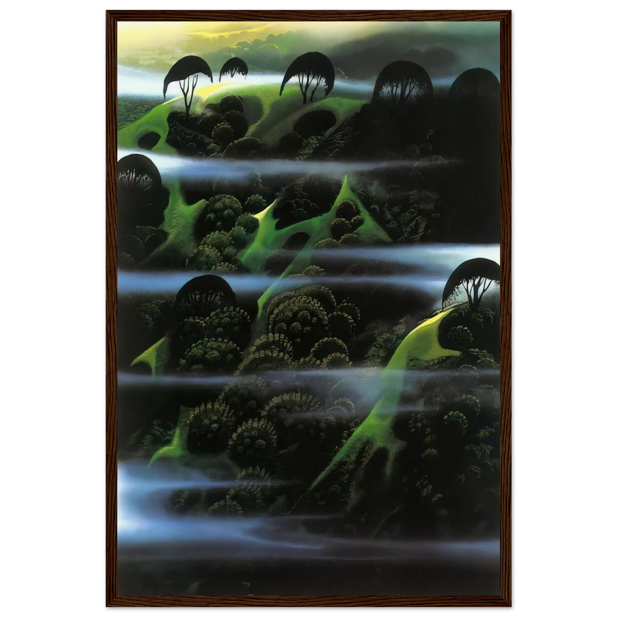 Early Morning Fog Framed Poster | Eyvind Earle Framed Prints Wall Art | Eyvind Earle Prints