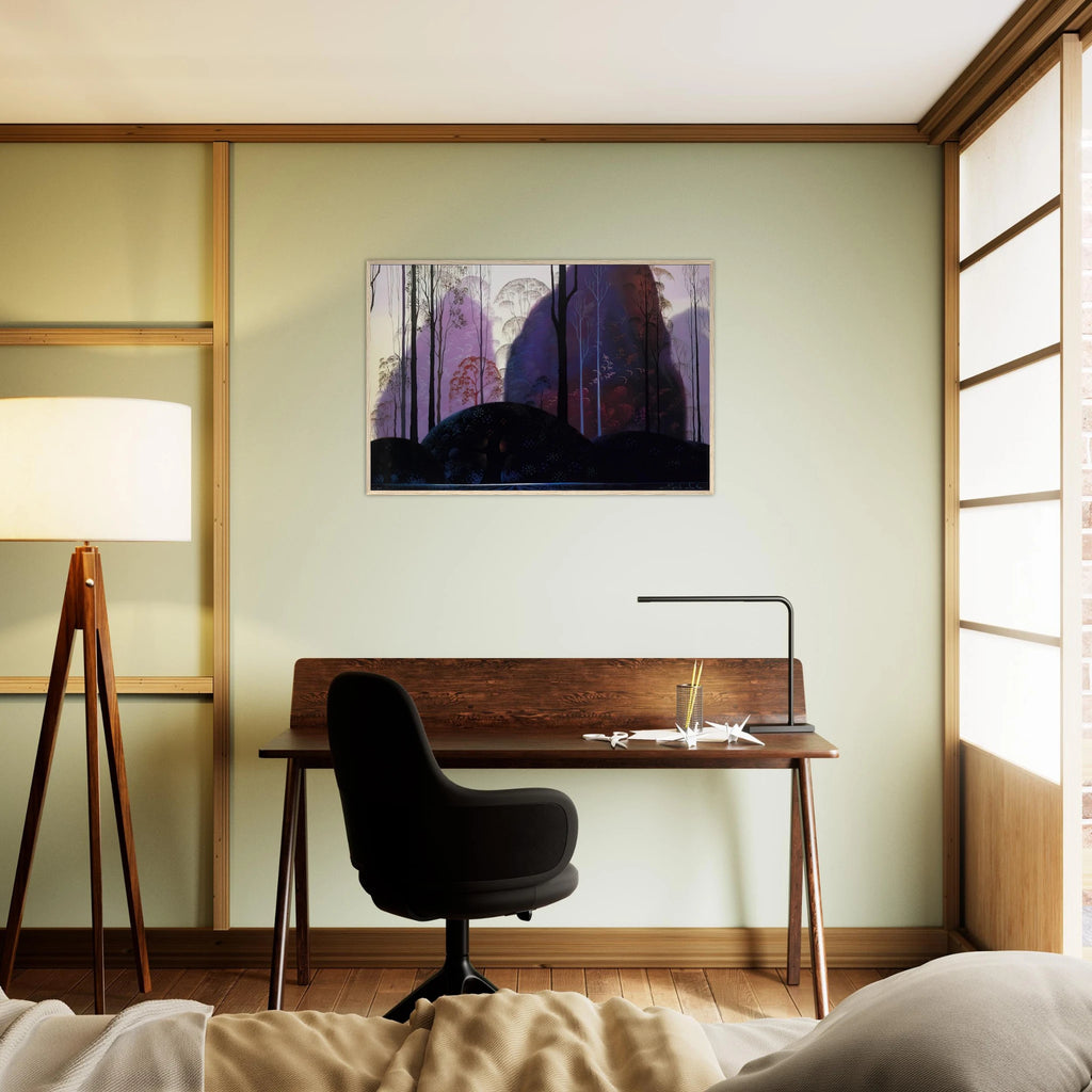 Mauve Redand Purple Framed Poster | Eyvind Earle Framed Prints Wall Art | Eyvind Earle Prints