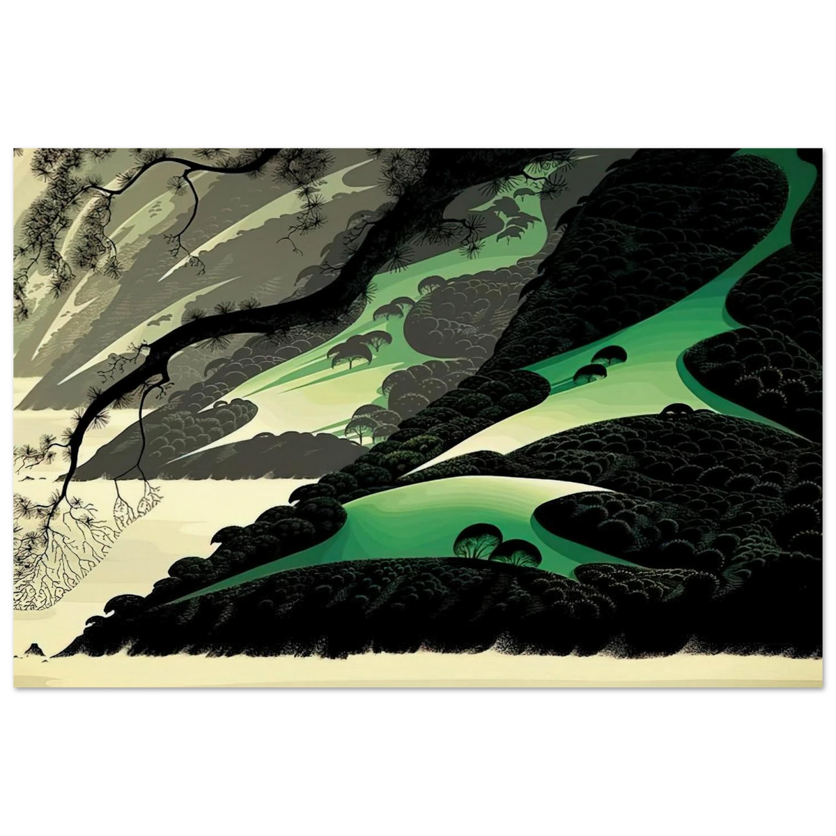 Green Big Sur Poster | Eyvind Earle Poster | Eyvind Earle Prints