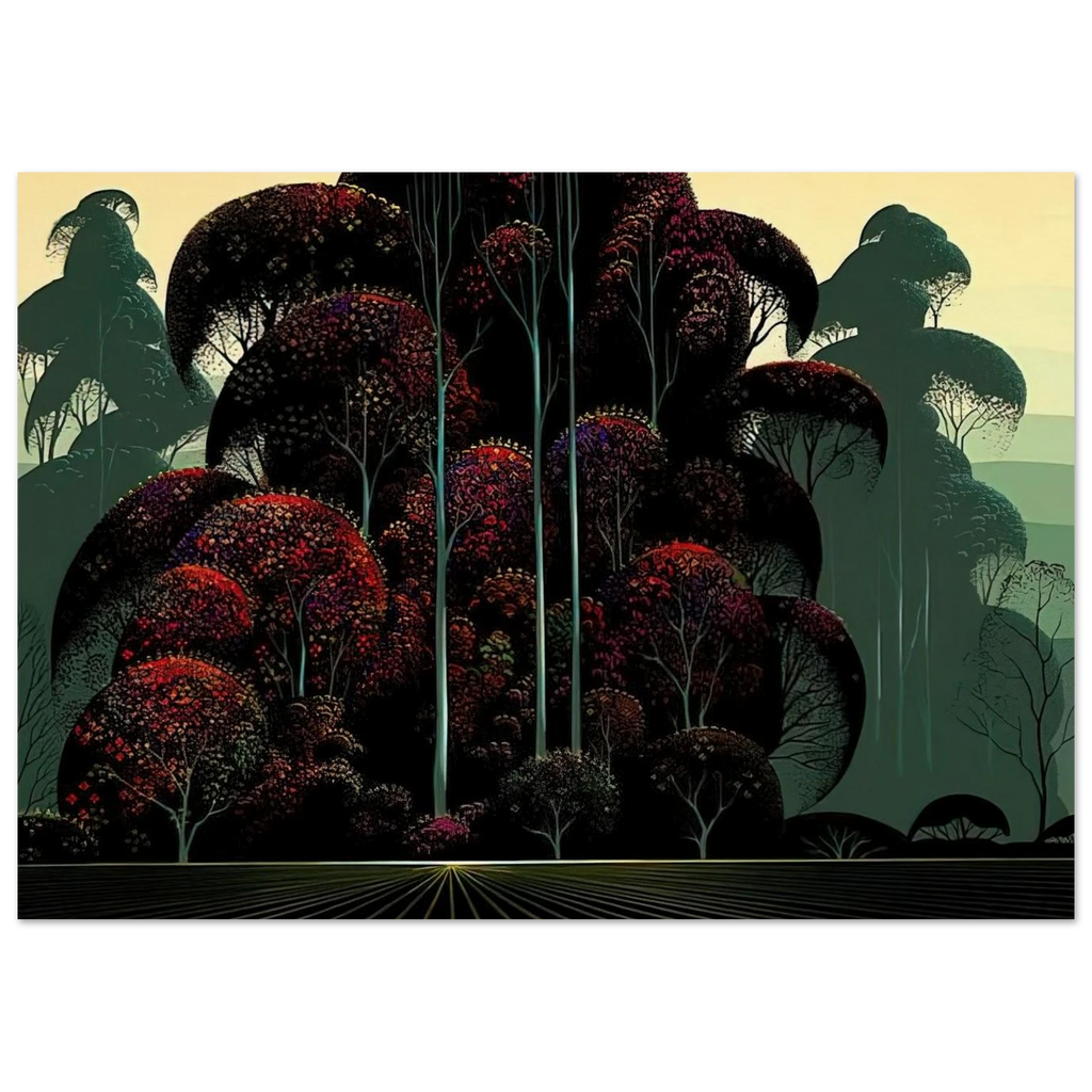 Crimson Autumn Poster | Eyvind Earle Poster | Eyvind Earle Prints