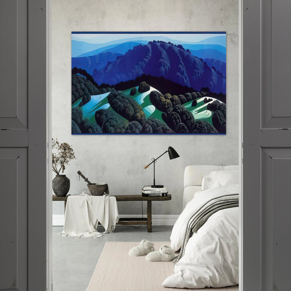 Three Fields and a Mountain Poster | Eyvind Earle Poster | Eyvind Earle Prints