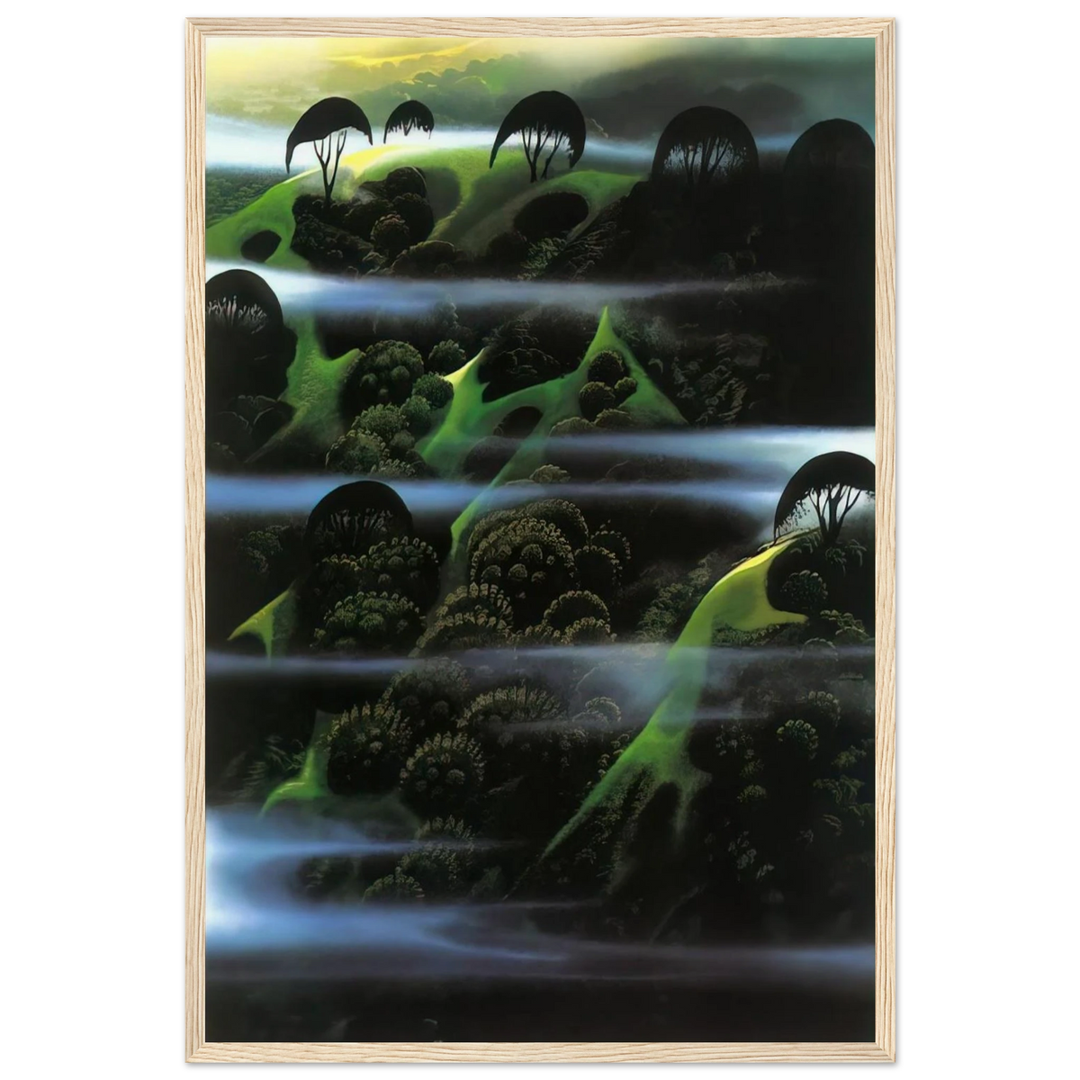 Early Morning Fog Framed Poster | Eyvind Earle Framed Prints Wall Art | Eyvind Earle Prints