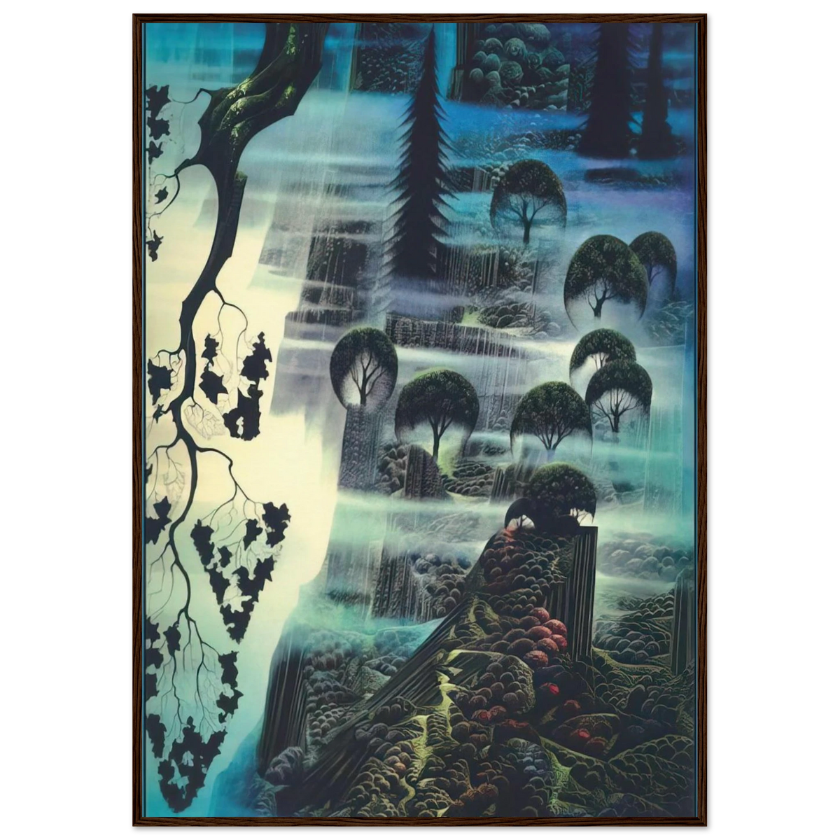 Surf Wind and Fog Framed Poster | Eyvind Earle Framed Prints Wall Art | Eyvind Earle Prints