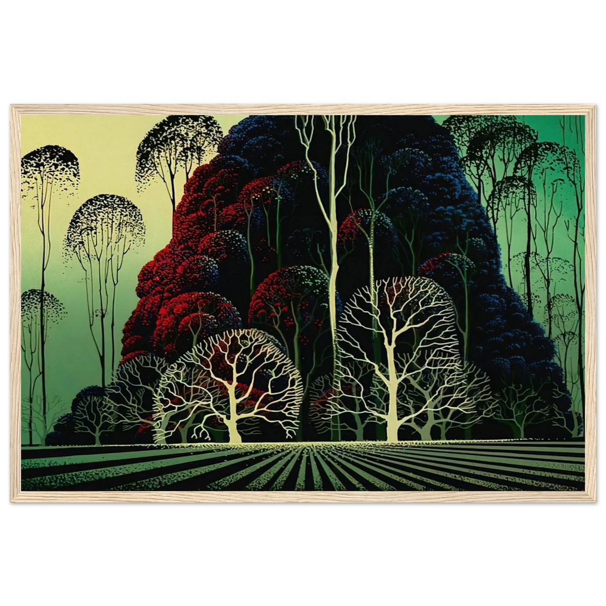 Eucalyptus Forest Framed Poster | Eyvind Earle Framed Prints Wall Art | Eyvind Earle Prints