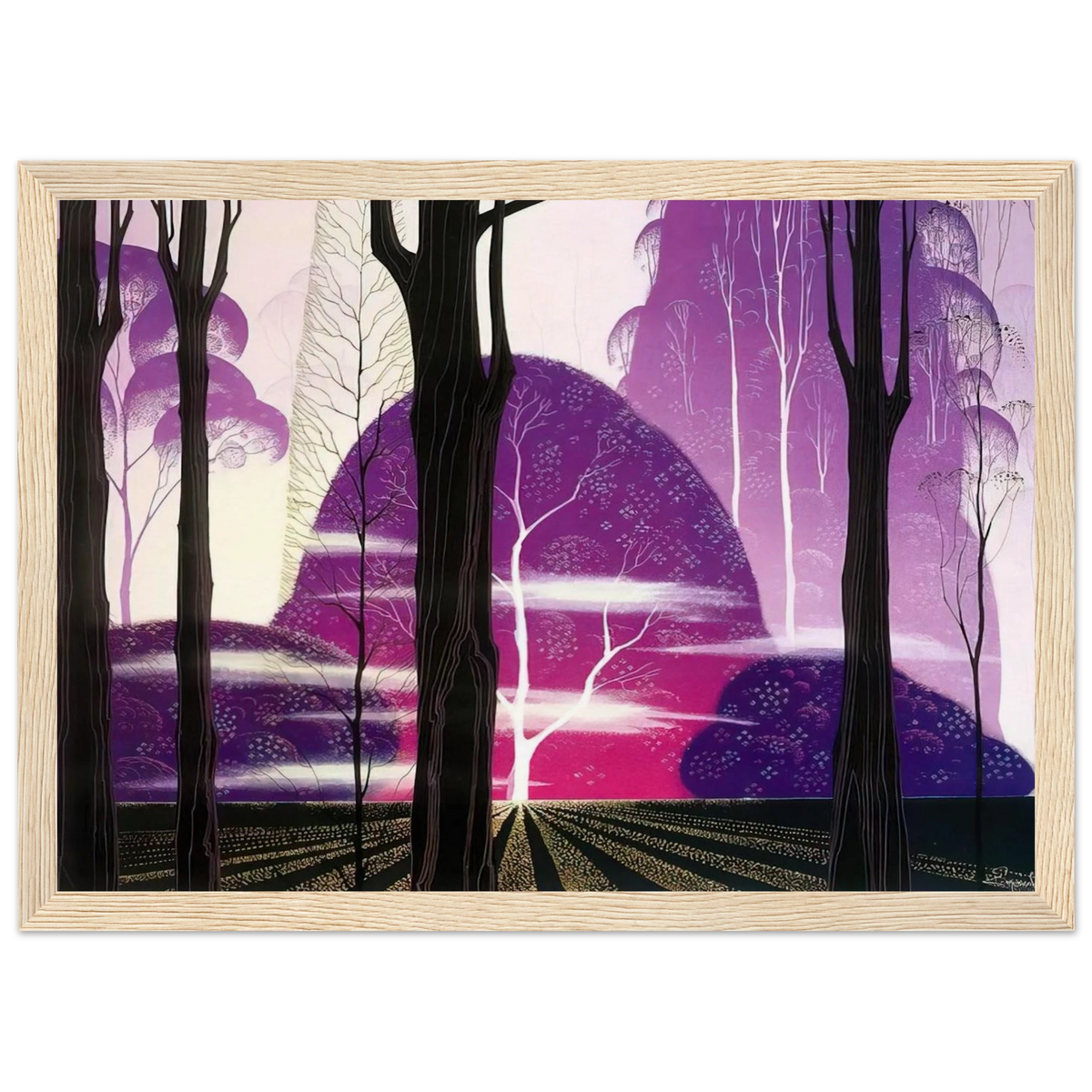 Purple Dawn Framed Poster | Eyvind Earle Framed Prints Wall Art | Eyvind Earle Prints