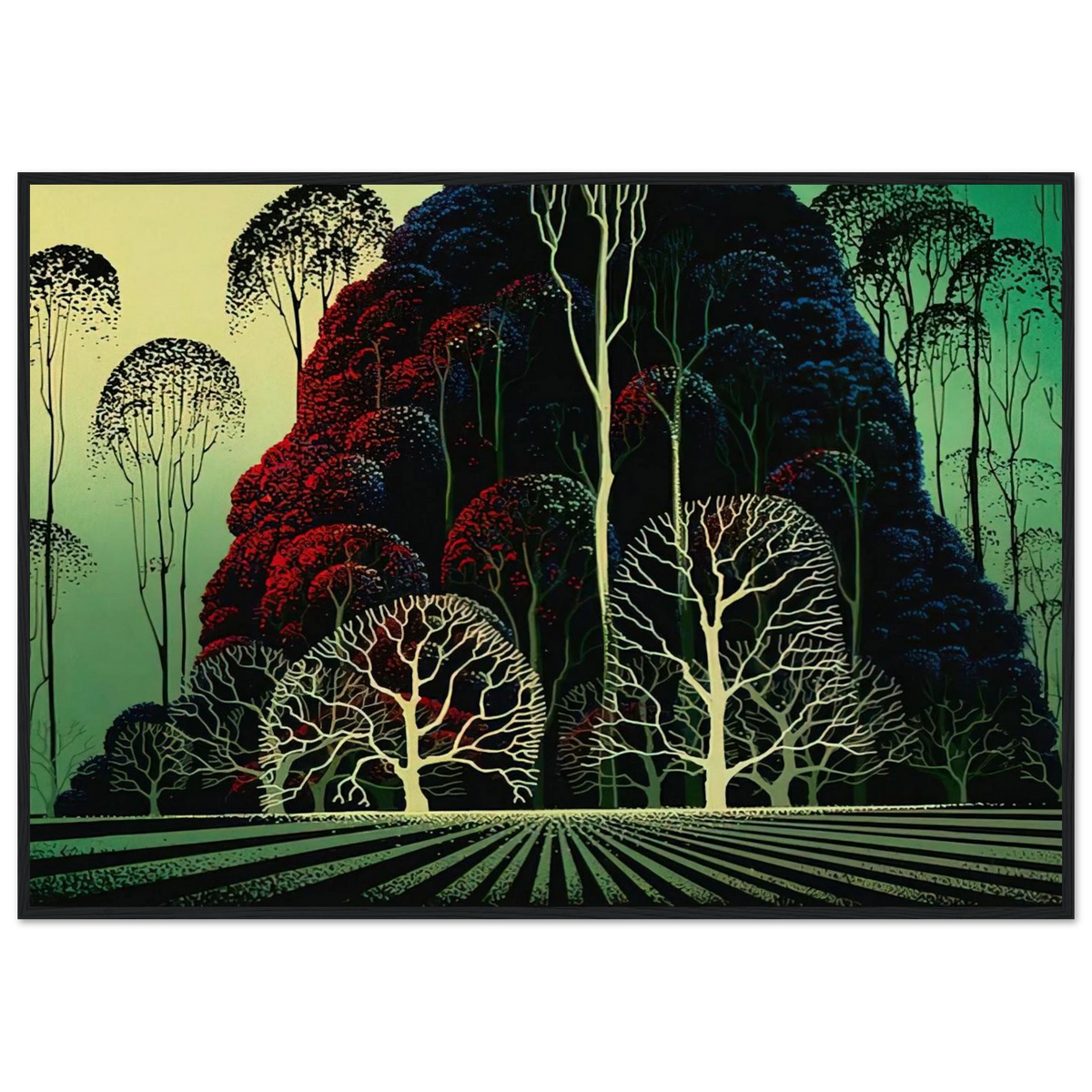 Eucalyptus Forest Framed Poster | Eyvind Earle Framed Prints Wall Art | Eyvind Earle Prints