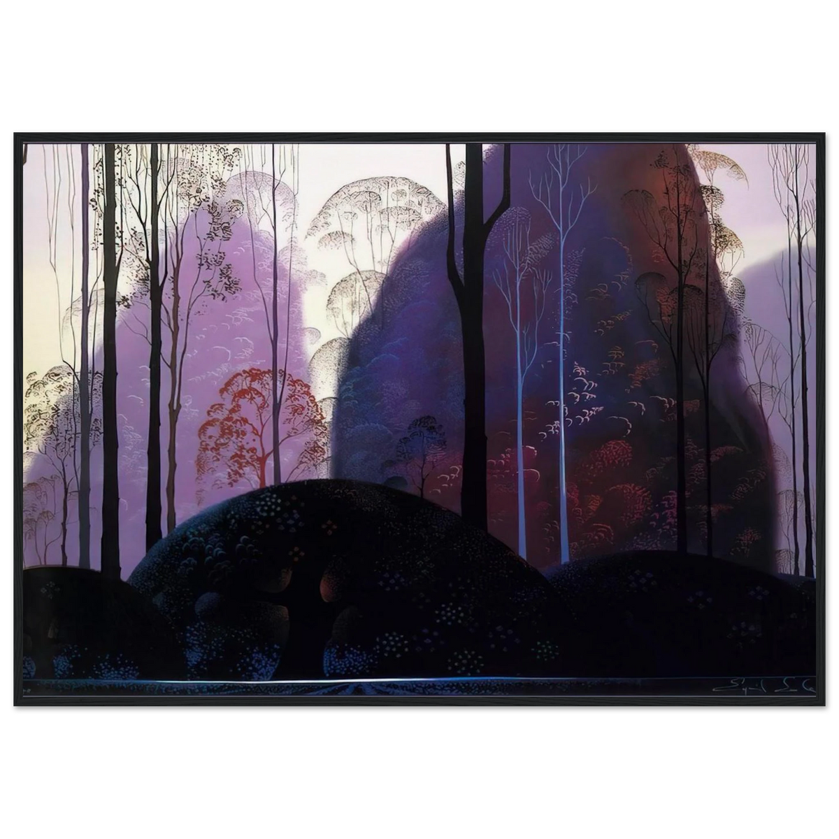 Mauve Redand Purple Framed Poster | Eyvind Earle Framed Prints Wall Art | Eyvind Earle Prints