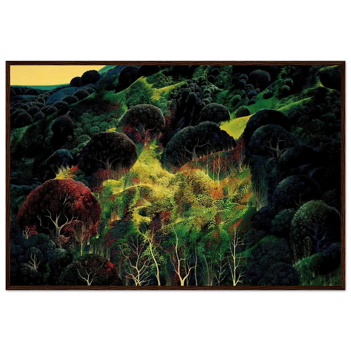 Autumn Fields Framed Poster | Eyvind Earle Framed Prints Wall Art | Eyvind Earle Prints
