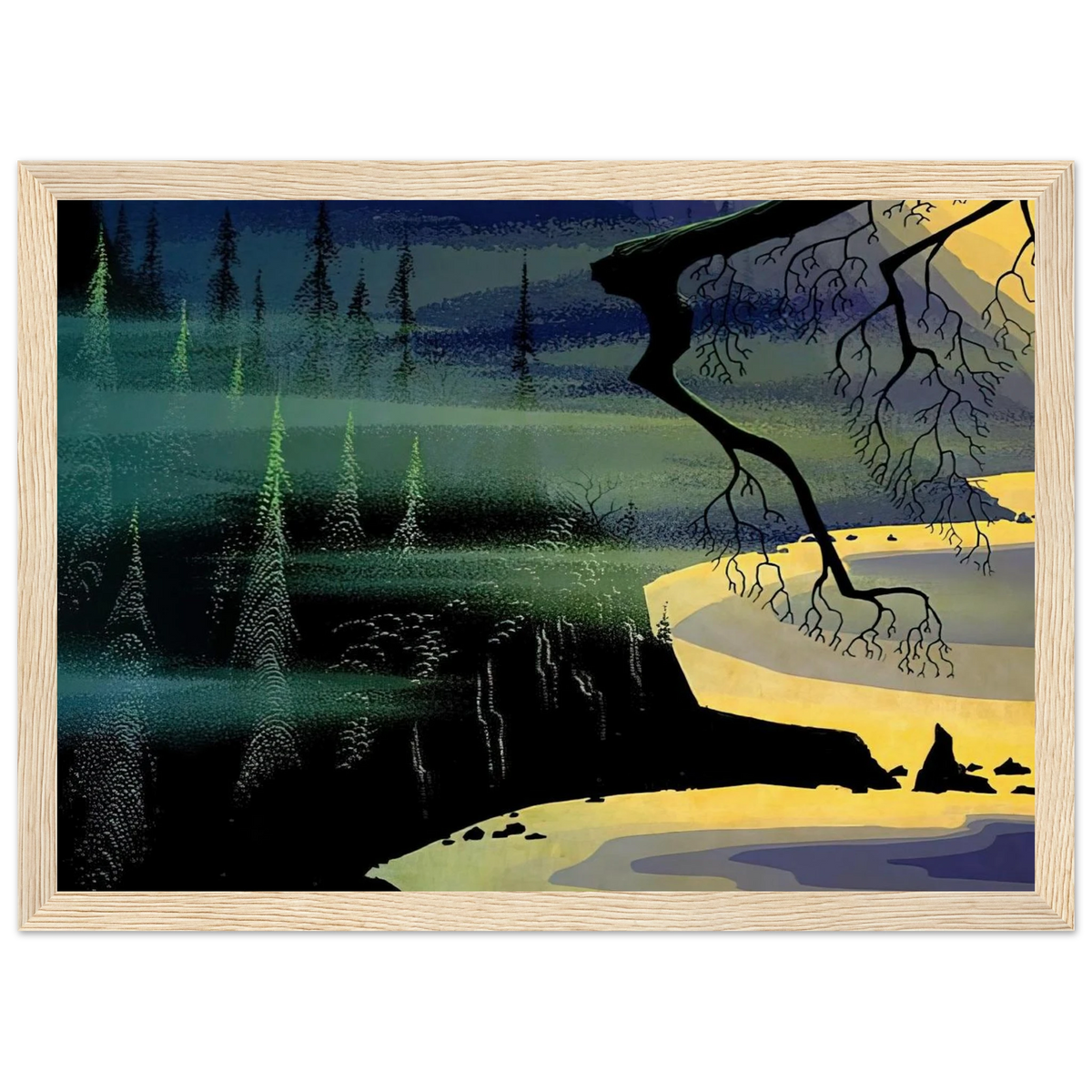 Blue Mist Framed Poster | Eyvind Earle Framed Prints Wall Art | Eyvind Earle Prints