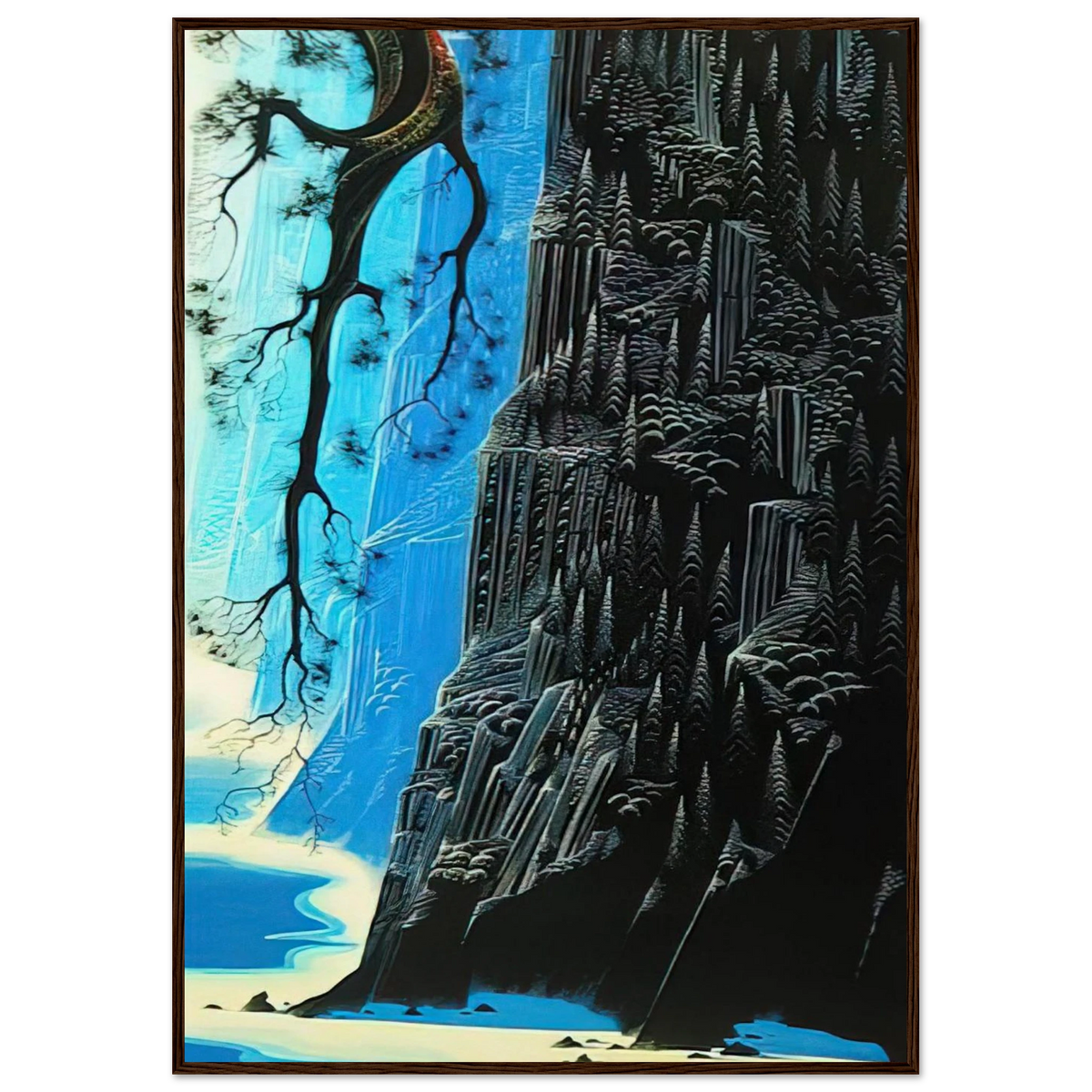 Cliffs Ascending Framed Poster | Eyvind Earle Framed Prints Wall Art | Eyvind Earle Prints