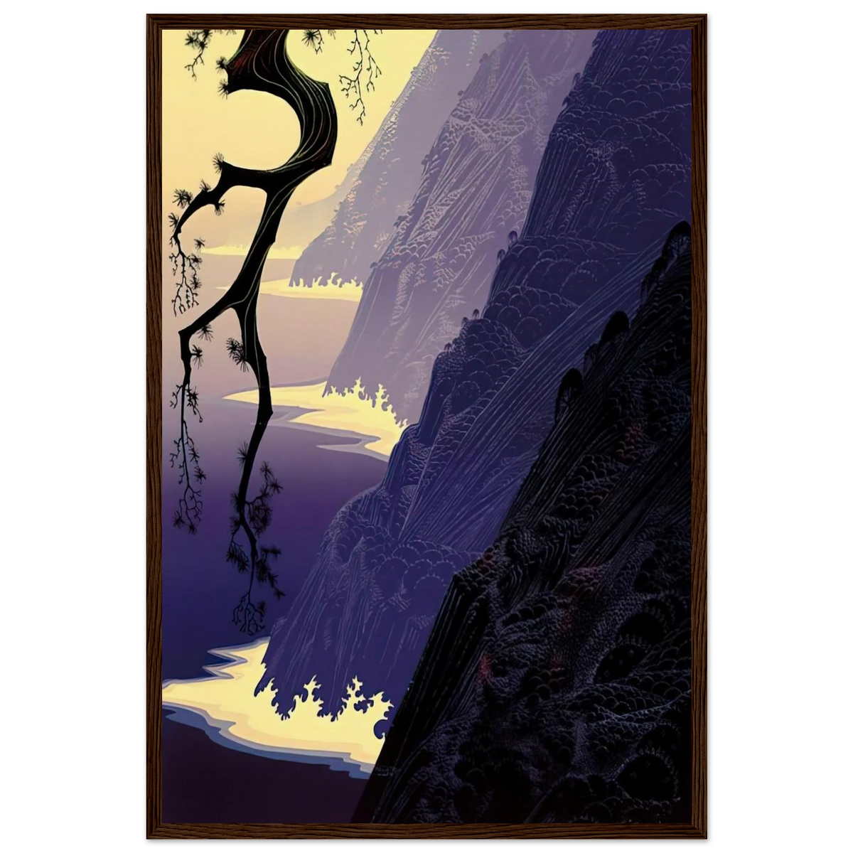 Purple Mist Framed Poster | Eyvind Earle Framed Prints Wall Art | Eyvind Earle Prints