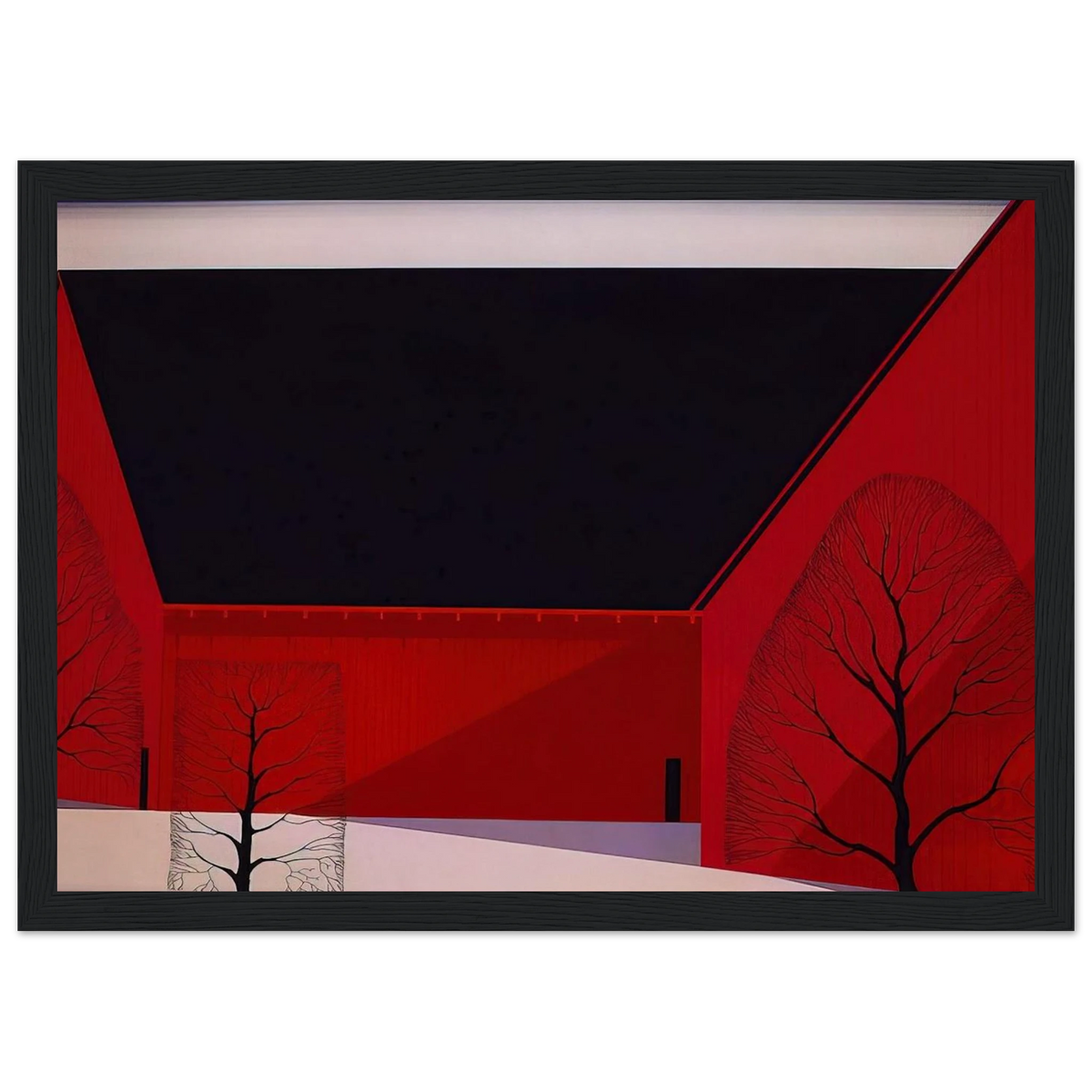 Western Barns Framed Poster | Eyvind Earle Framed Prints Wall Art | Eyvind Earle Prints