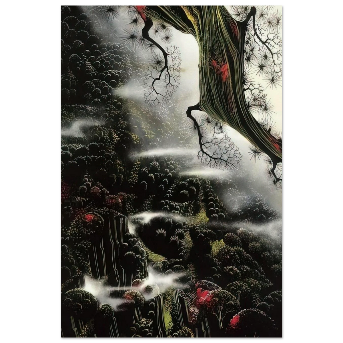 Wisps of Fog and Branch Poster | Eyvind Earle Poster | Eyvind Earle Prints