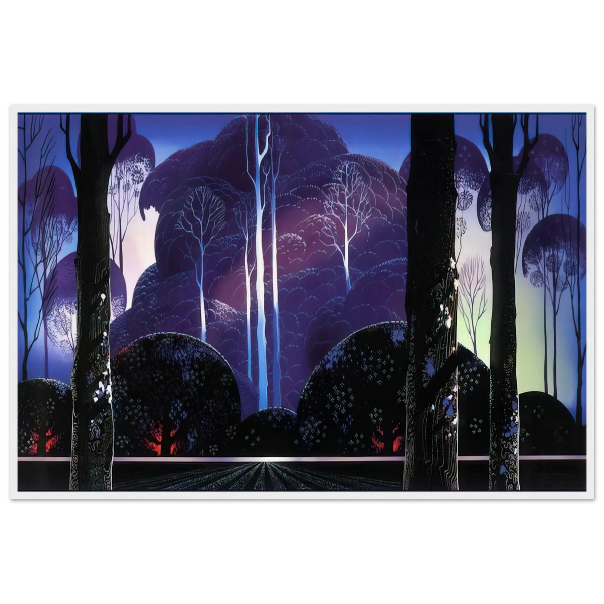 Purple Sunrise Framed Poster | Eyvind Earle Framed Prints Wall Art | Eyvind Earle Prints