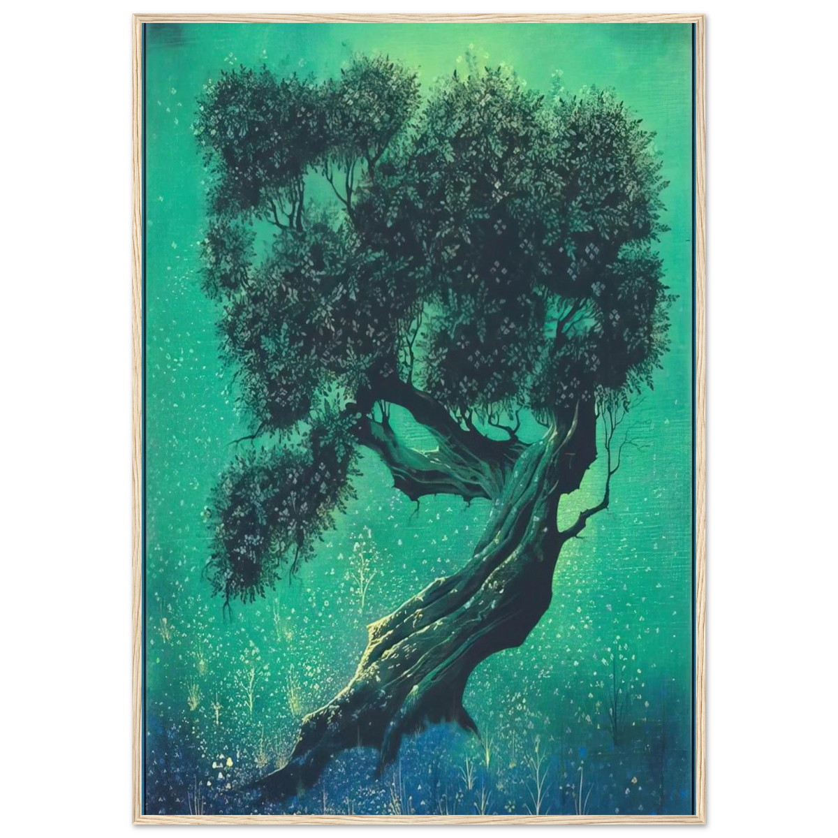 Solitary Bonsai Framed Poster | Eyvind Earle Framed Prints Wall Art | Eyvind Earle Prints