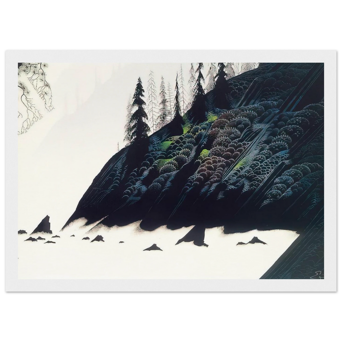 Spruce Redwoods and Pine Framed Poster | Eyvind Earle Framed Prints Wall Art | Eyvind Earle Prints