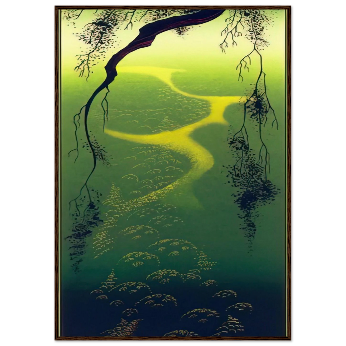 Green Mist Framed Poster | Eyvind Earle Framed Prints Wall Art | Eyvind Earle Prints