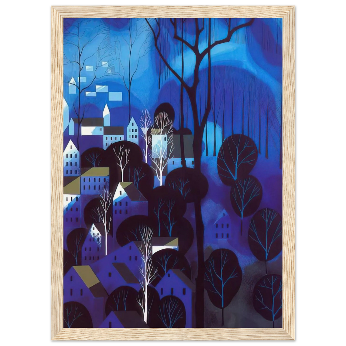 Midnight Blue Framed Poster | Eyvind Earle Framed Prints Wall Art | Eyvind Earle Prints