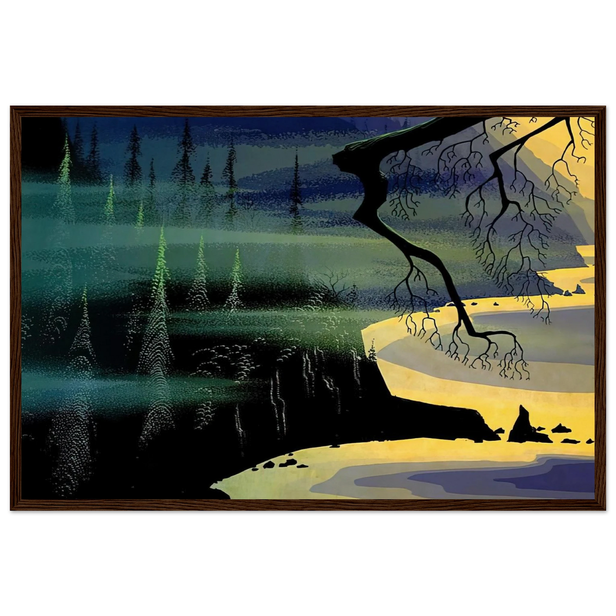 Blue Mist Framed Poster | Eyvind Earle Framed Prints Wall Art | Eyvind Earle Prints